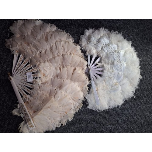 793 - Vintage Feather Fans x2