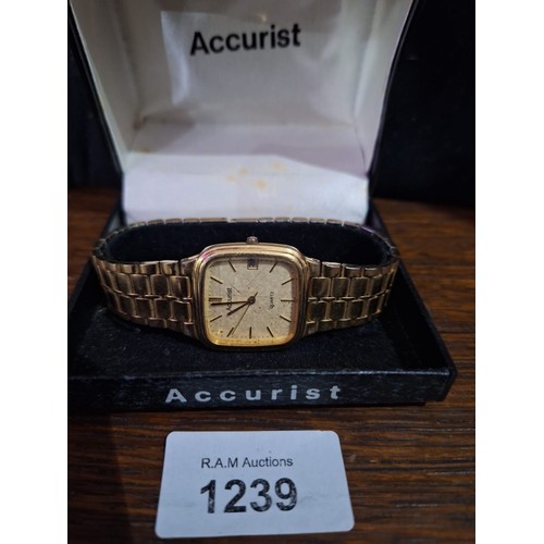 1239 - Boxed Accurist Day and Time Watch