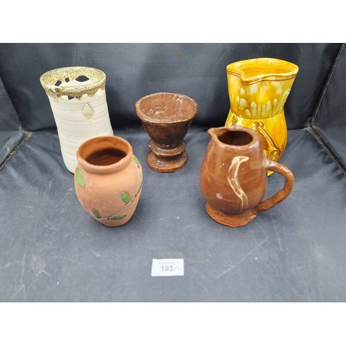 193 - Rare Now Closed Mugridge Pottery x3, Two Art Vases and a Jug