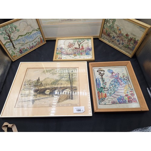 198 - Group of 6 Pictures To Include a Vintage Tapestry, a Picture Framed By Hugo Liverpool and Two Origin... 