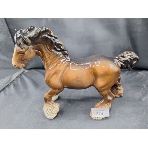 874 - Beswick Cantering Shire Horse 12