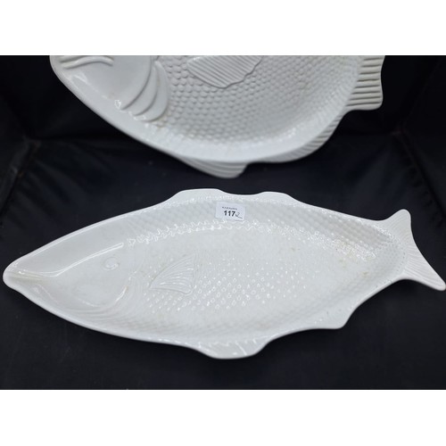 117 - Super Large Fish Server Centre Pieces 18” and 20” in White