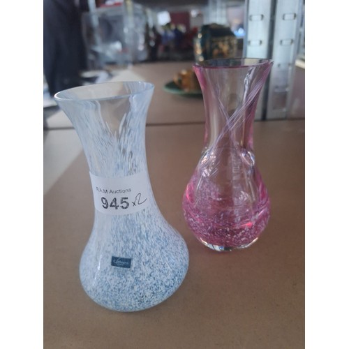 945 - Caithness Vases x2 Approx 6