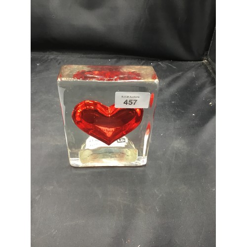 457 - Lisbeth Dahl Crystal Heart With Label (heavy)