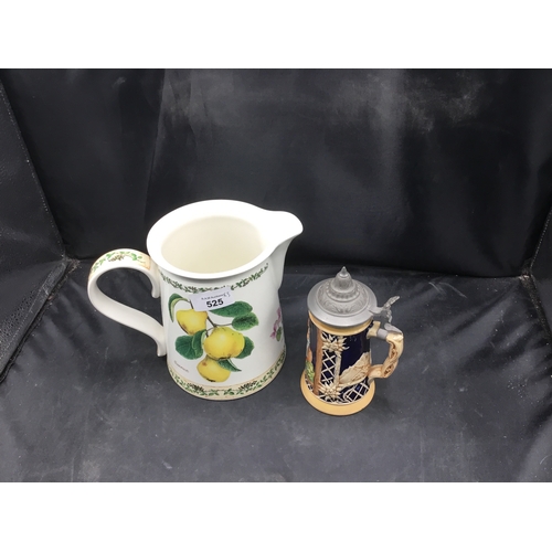 525 - Burleigh ware vintage ashtray + Scottish jug + German