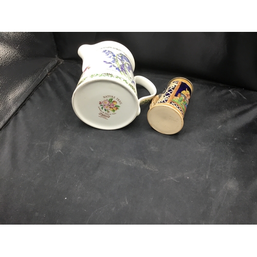 525 - Burleigh ware vintage ashtray + Scottish jug + German