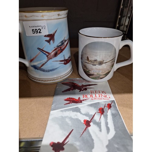 592 - Red arrows 25th anniversary tankard by m.turner + spitfire mug