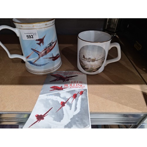 592 - Red arrows 25th anniversary tankard by m.turner + spitfire mug