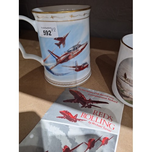 592 - Red arrows 25th anniversary tankard by m.turner + spitfire mug