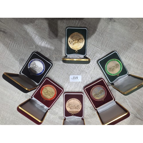 572 - Manx rally medals x 6 inc. 29th,30th,32nd,33rd,34th in cases