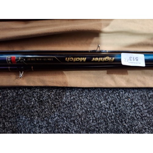 513 - Diam 12ft fishing match rod + daiwa carbon 3 piece cavalier multi quiver