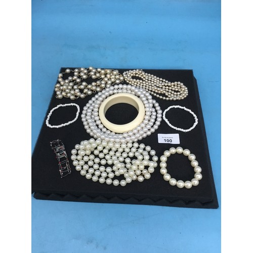 100 - Pad Of Fashion and Vintage Necklaces and Bracelets