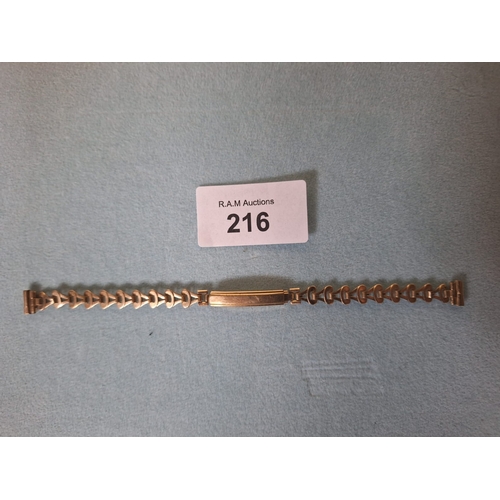 216 - 22Ct Rolled Gold Vintage Watch Strap