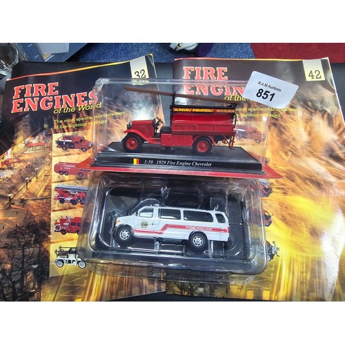 851 - New and Unopened Del Prado Fire Engines and Magazines x2