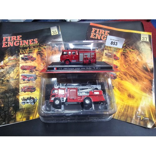 853 - New and Unopened Del Prado Fire Engines and Magazines x2