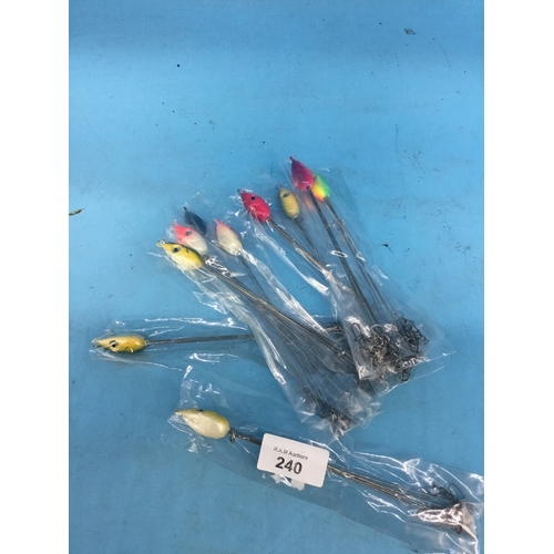 240 - Kanakas Fishing Lures x10 Can Be Put on Umbrella Fishing Tackle Can Hang Multi Bait