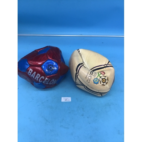 31 - Barcelona Ball and a Leather Euro Ball New