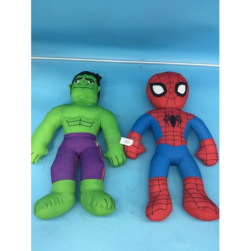 127 - Marvel Spiderman and Marvel Hulk Superheroes Soft Toys