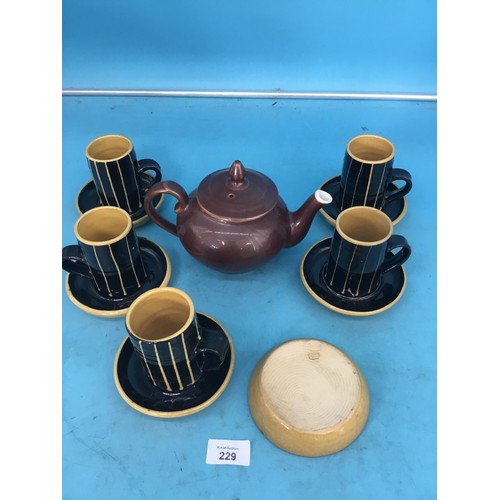 229 - Terracotta Coffee Set Marked x12 Pieces