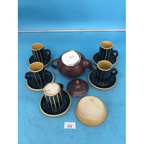 229 - Terracotta Coffee Set Marked x12 Pieces