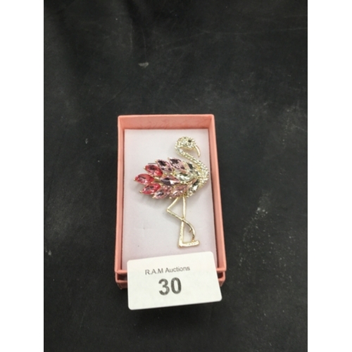 30 - Ladies Colourful Stork Brooch