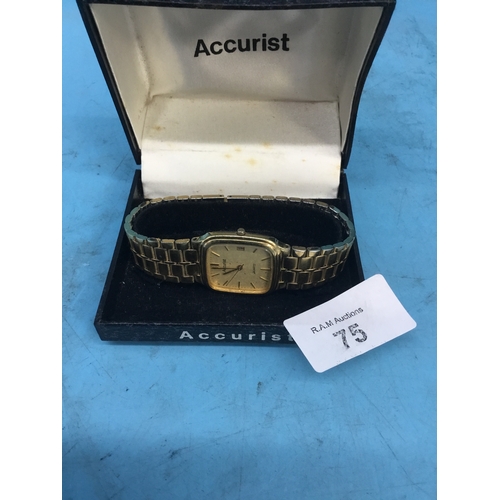 75 - Boxed Vintage Accurist Watch