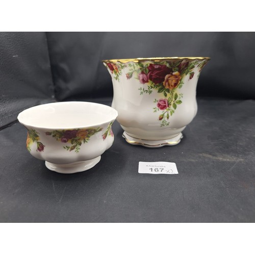 167 - Royal Albert Old Country Roses Planter and Dish