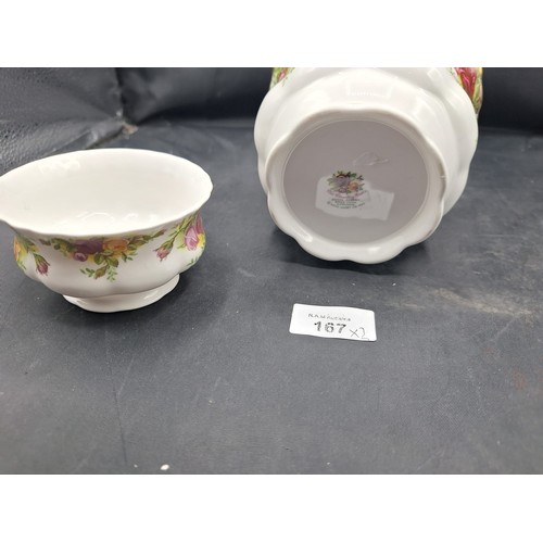 167 - Royal Albert Old Country Roses Planter and Dish