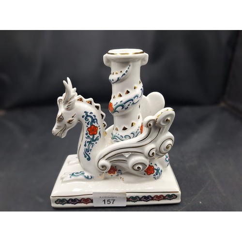 157 - Fine Porcelain Imperial Dragons Of Heaven and Earth Candlestick