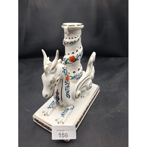 156 - Fine Porcelain Imperial Dragons Of Heaven and Earth Candlestick