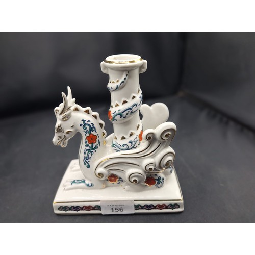 156 - Fine Porcelain Imperial Dragons Of Heaven and Earth Candlestick