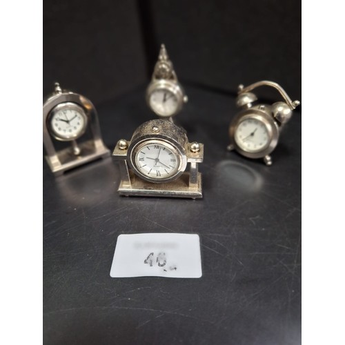 46 - Collectable Miniature Clocks x4