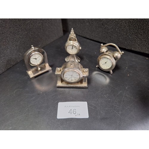 46 - Collectable Miniature Clocks x4