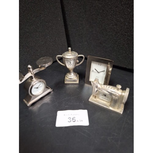 36 - Collectable Miniature Clocks x4