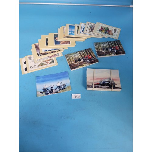 51 - Unused Pre-Stamped Royal Mail Postcards and Transportation Postcards x100+