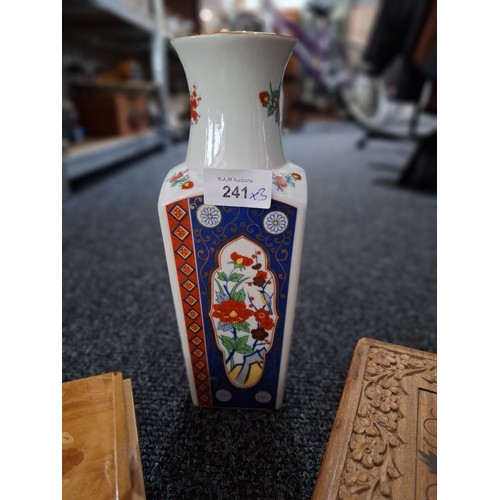 241 - Super Vintage Musical Box, Inlaid Box and a Chinese Marked Vase