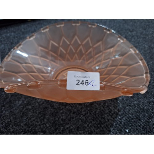 246 - Glass Pink Frosted Bowl and a Crystal Bowl