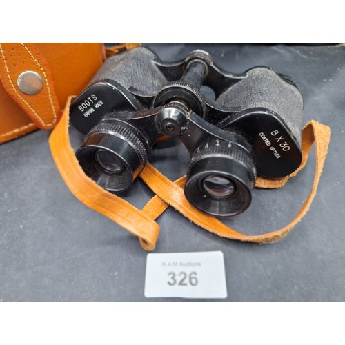 326 - Empire Made Cased Binoculars 8x50