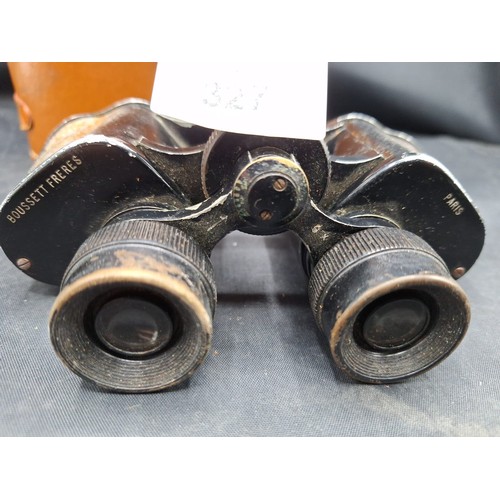 327 - Buschet Freres Paris Cased Binoculars