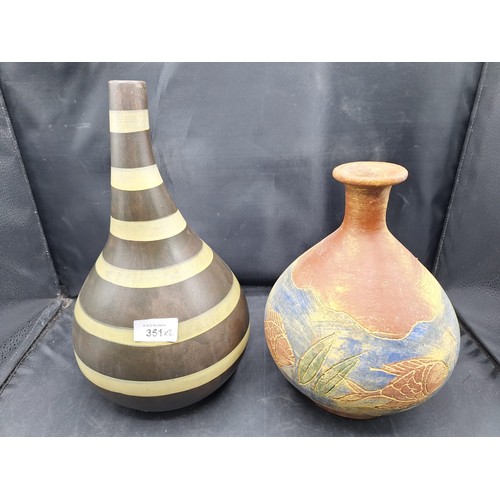 351 - Ceramic Onion Vase and a Fish Vase