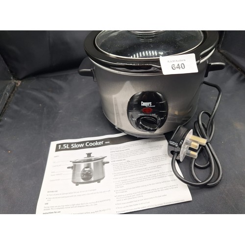 640 - Boxed New Coopers 1.5L Slow Cooker