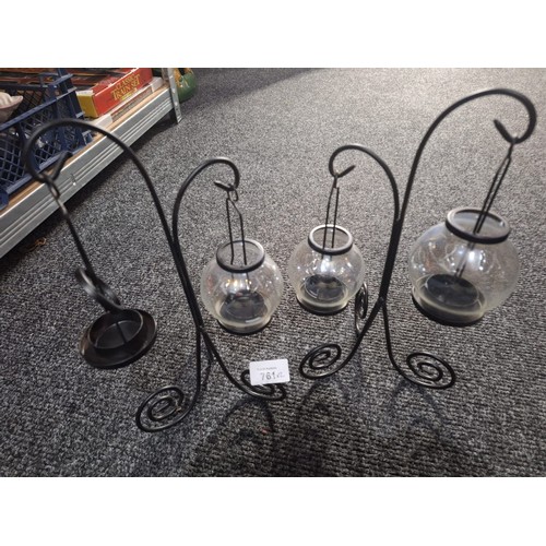 761 - Black Metal Tealight Lights x2