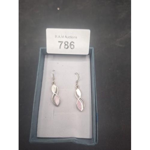 786 - Boxed 925 Silver Stoned Drop Earrings