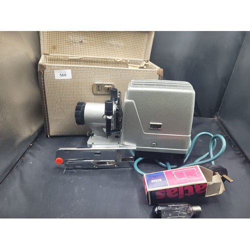 568 - Prinz 300 Cased Screen Projector With Accessories In Working Order