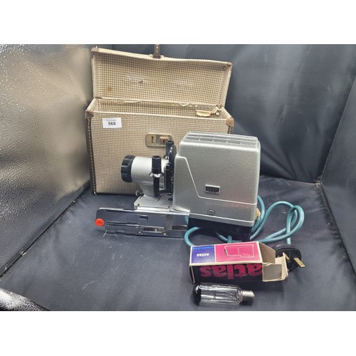 568 - Prinz 300 Cased Screen Projector With Accessories In Working Order