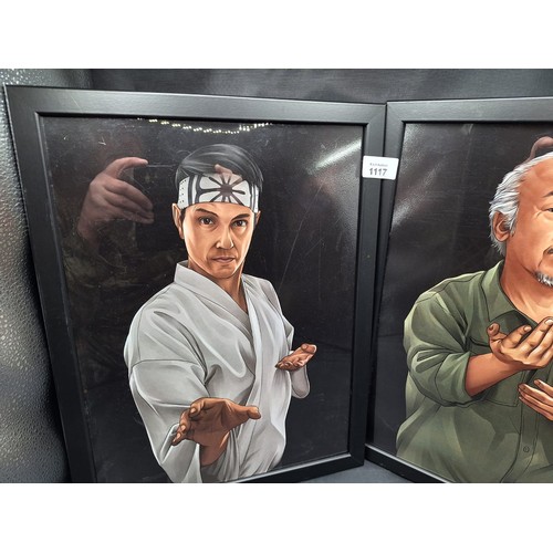 1117 - Karate Kid Pictures x2 Hand Painted Kid and Master