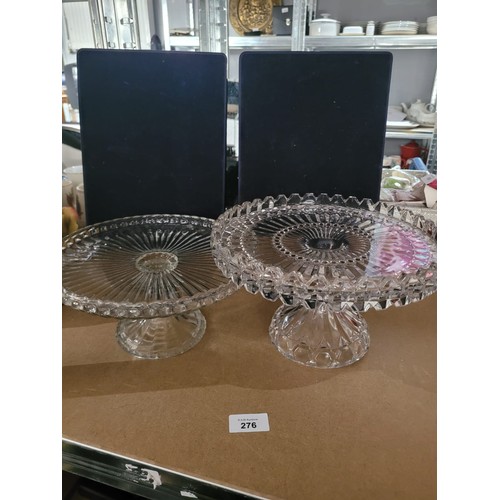 276 - Crystal Cake Stands x2