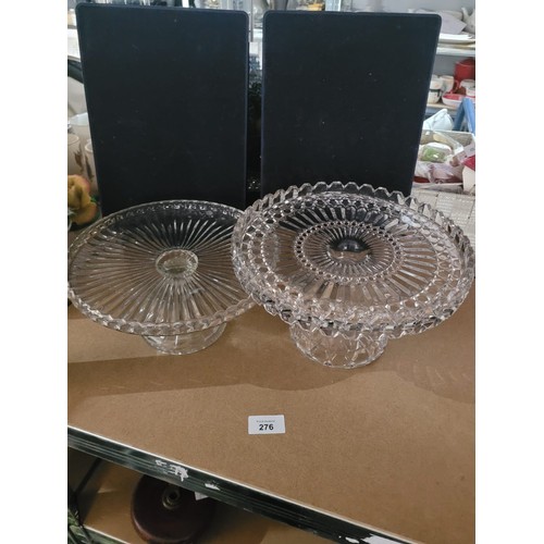 276 - Crystal Cake Stands x2