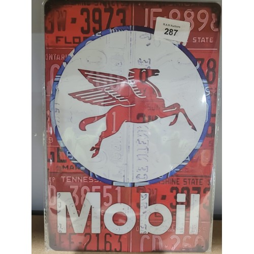 287 - Mobil Metal Sign