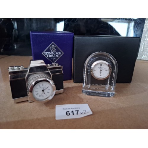 617 - New In The Boxes Crystal Clocks x2 To Include a Camera and Carriage